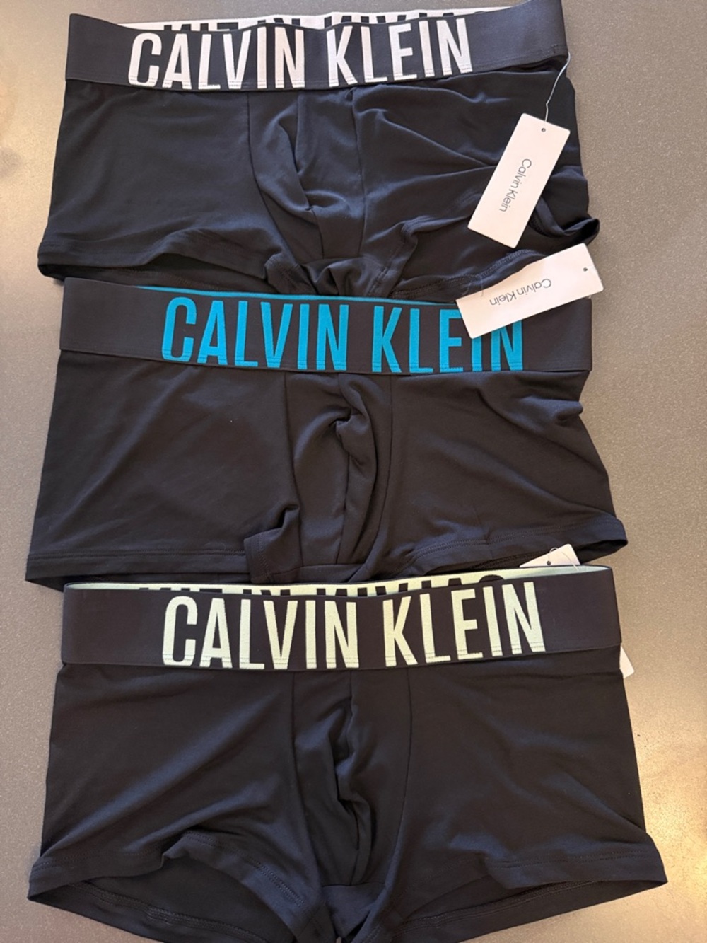 New Calvin Klein Black Boxer Briefs/Low Rise Trunk. Microfiber. Intense Power